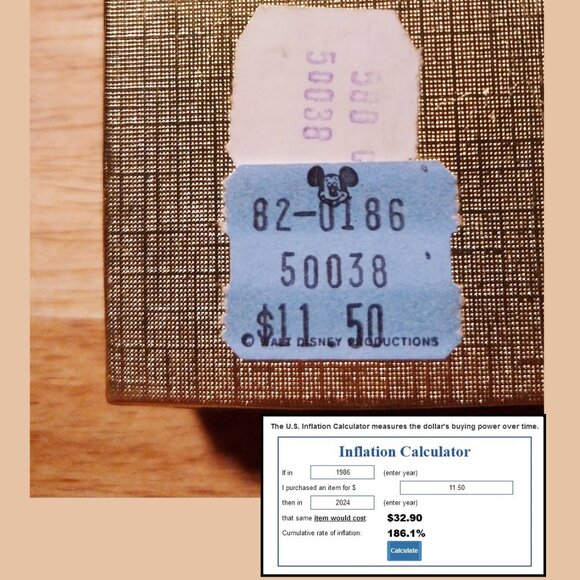 Vintage Disney Epcot Brooch Pin 80s Goldtone Unisex Signed Original Box - Picture 14 of 14